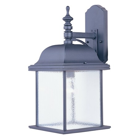 Maxim One Light Black Seedy Glass Wall Lantern 1057BK